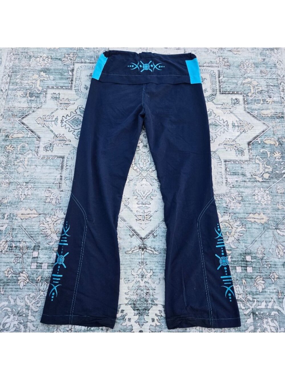 Vintage 90s Y2K Bootcut Track Pants Size S Blue Activewear Joggers 725 Originals